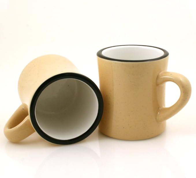 Ceramic Diner Campfire Mugs, 10oz, Set of 4 (Sand)