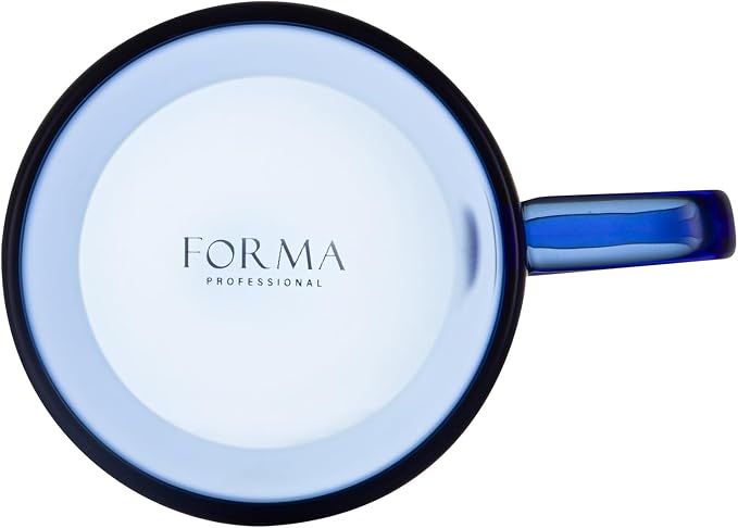 Restaurantware Glass Coffee Mug 12 Count 7 Oz Borosilicate Tea Cup with Ergonomic Handle, Dishwasher-Safe Blue Thermal Resistant Mug for Hot and Cold Drinks