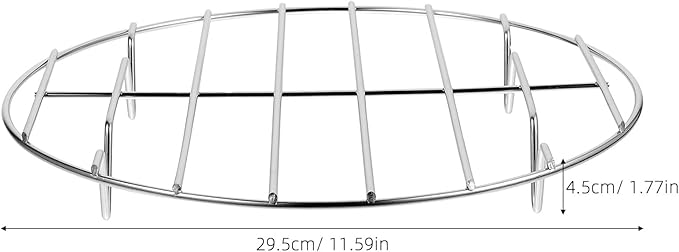 Round Steamer Rack: Stainless Steel Cooling Baking Roasting Rack, 11.61 Inch/29.5 Cm Barbecue Grates, for Cookie Cake Pizza Pan Oven Tea Pot Trivet
