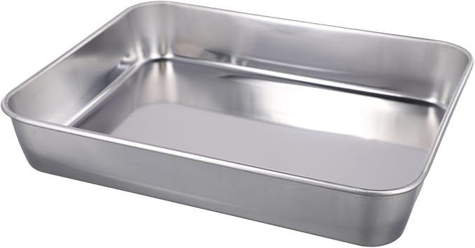 Stainless Steel Baking Tray with Cooling Rack Set for Kitchen Use, for Roasting and Baking Cookies, Vegetables, and Cakes (26x20x5cm)