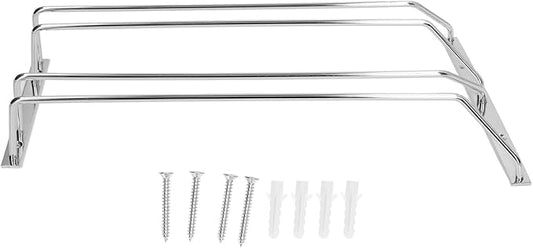 Stainless Steel Wine Glass Stemware Rack, Double Row der Cabinet Holder, Hanging Wine Rack for Home, .z(Medium)