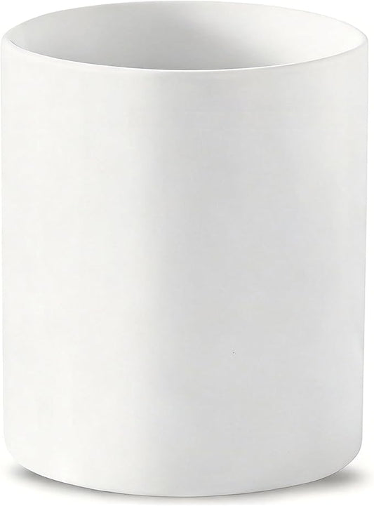 7" White Utensil Holder, Large Kitchen Utensil Holder Organizer , White Stable Utensil Crock Spatula Holder for Kitchen Counter Countertop Farmhouse Cooking Tools Holder