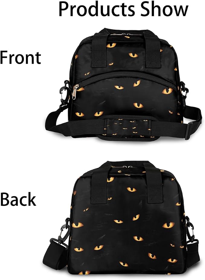 Pardick Halloween Eyes Black Insulated Lunch Bag for Women Leakproof Lunch Box Large Cooler Thermal Tote Bag with Shoulder Strap Meal Prep Bags for Work School Office Picnic Teen Girls Adult