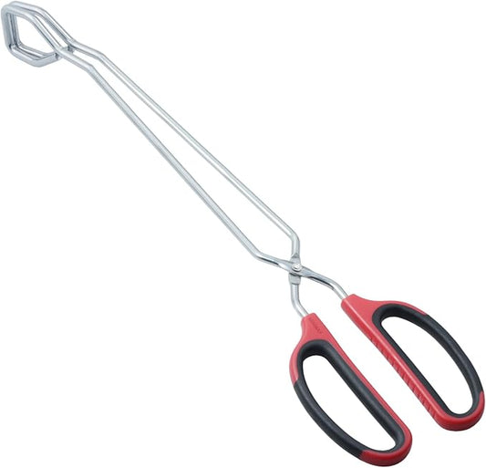 HINMAY Extra Long Scissor Tongs 15" Stainless Steel Barbecue Grilling Tongs