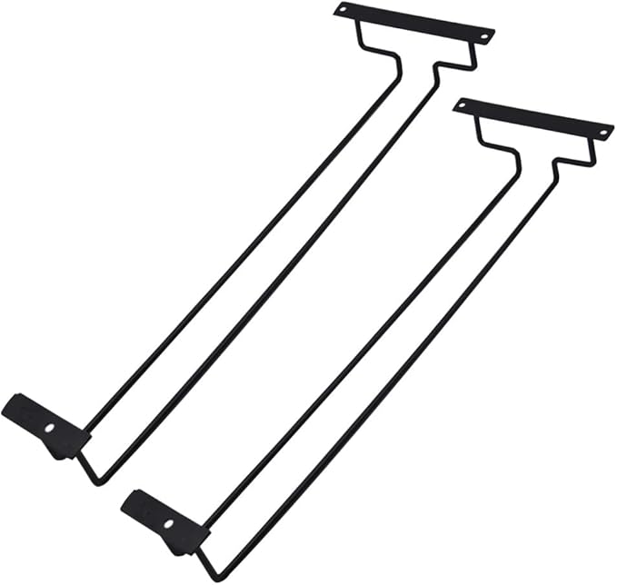 Hoshen 2 Pieces Single Slot Inverted Goblet Holder, Wine Glass Holder with Screws, Simple Hanging Glass Holder for Home Bar Cabinet, 15.7"/40CM