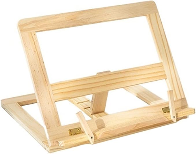 Book Stand Book Holder Tray Simple Wooden Desktop Reading Frame Adjustable Book Clip Small Bookstand Book Holder Cookbook Stand for Kitchen (Color : B)