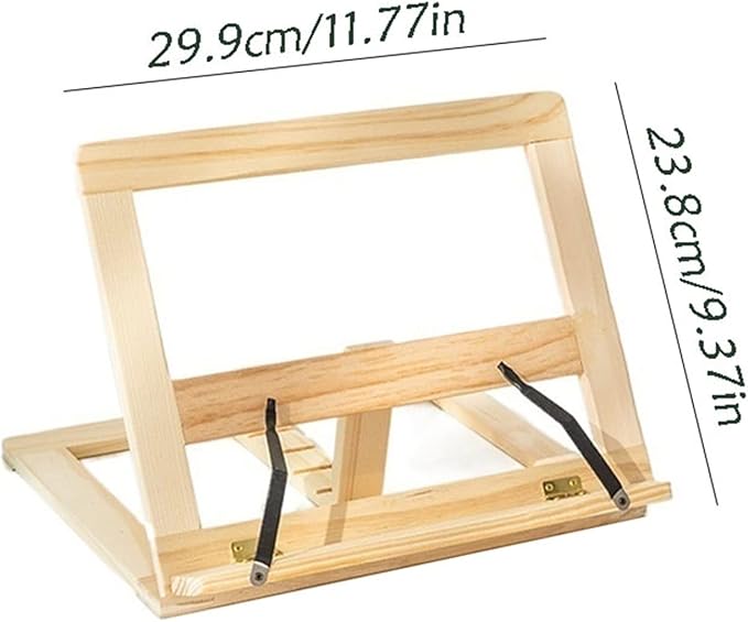 Book Stand Book Holder Tray Simple Wooden Desktop Reading Frame Adjustable Book Clip Small Bookstand Book Holder Cookbook Stand for Kitchen (Color : A)