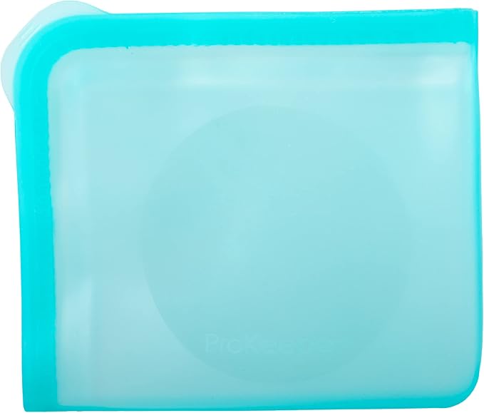 ProKeeper Dual-Zipper 100% Silicone Sandwich Bag, Teal - Reusable and Durable Food Storage Bag