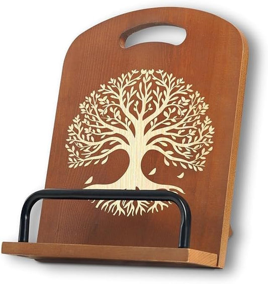 INNObeta Cookbook Stand for Kitchen Counter, Adjustable Tablet Recipe Book Holder, Perfect Gifts for Women, Mom, Grandma on Birthday, Unique Kitchen Decor, Tree of Life