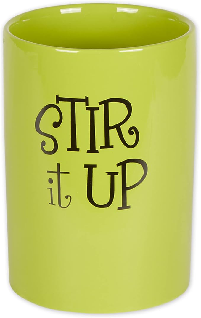 DII Kitchen Accessories Retro Collection Ceramics, Utensil Holder, Avocado