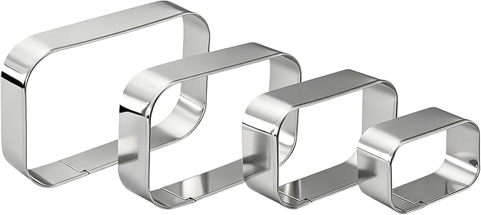 Rounded Rectangle Cookie Cutter Stainless Steel Plaque Cookie Cutters Geometric Frame Cookie Cutters Shapes Molds for Baking 1 Inch Depth