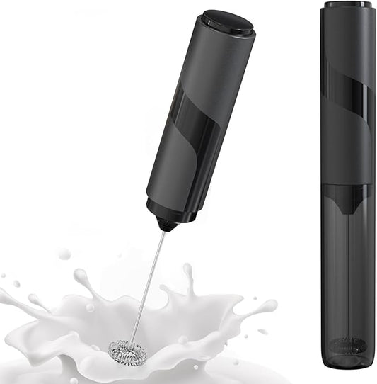 Handheld Milk Frother with Cover- 15-Second Silent Drink Mixer, Travel-Ready with ABS Sleeve, No Charging Required for Coffee, Matcha & Shakes