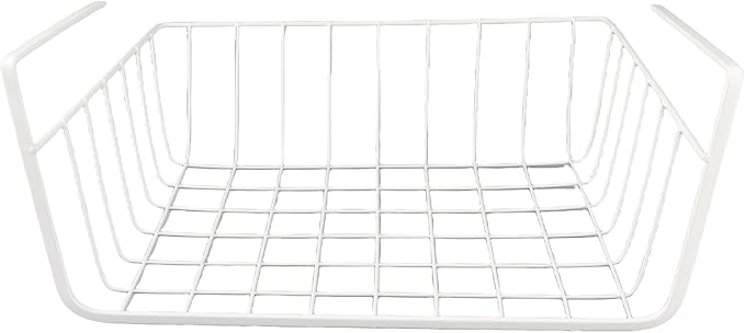 Under Shelf Basket, Metal Under Shelf Storage Hanging Wire Basket Shelves Desk Bookshelf Pantry Organizers for Kitchen Office Laundry Room Space Saving Multipurpose (M) (M)