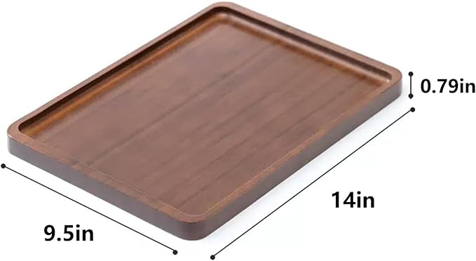 XZHXFX Bamboo Serving Tray,Food Tray for Breakfast,Coffee Table,Dinner & Bar, Decorative Tray for Kitchen, Bedroom (Large)