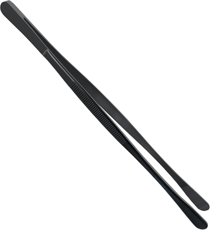 Kitchen Tweezer Pasta Tongs, 10-Inch Cooking Tweezers Food Tongs, Stainless Steel Culinary Tweezers Grilling Tongs