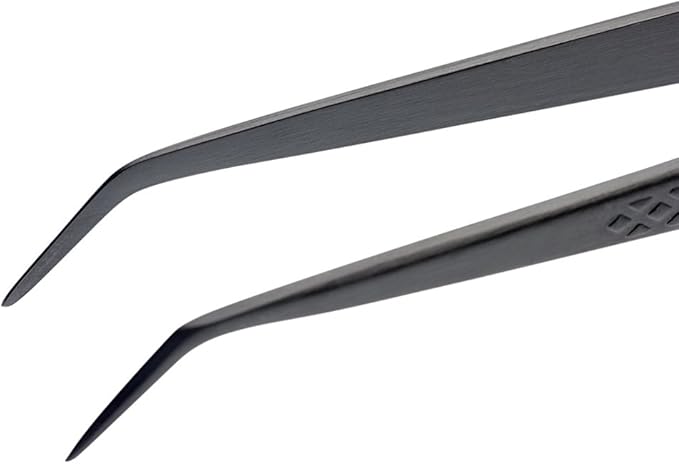Mercer Culinary 18-8 Stainless Steel Precision Plus Chef Plating Tong, Fine Point, 6-1/8 Inch, Matte Black