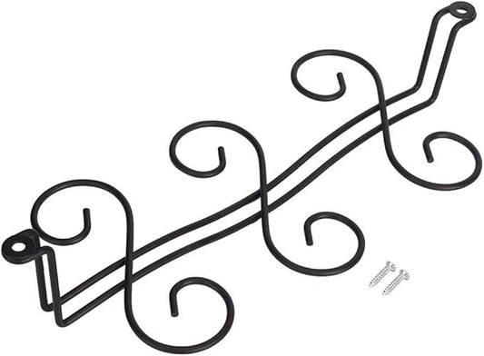 13 inch Wine Glass Rack, Under Cabinet Stemware Rack Hanger with 6 Hooks, Black Iron Wire Wine Glass Holder Metal Hanging Organizer Storage Rack for Home Kitchen Bar Cabinet