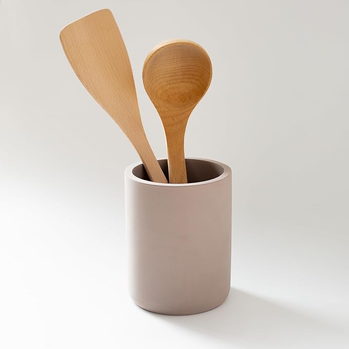 Selegna Brown Utensil Holder, Sponge Holder & Sink Tray Bundle – Complete Kitchen Organization Set