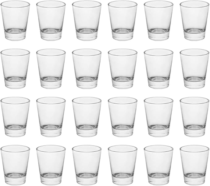 Heavy Base Shot Glasses, 1.5 oz Sets of Clear Shot Glass (24 Pack), Measuring Cup for Espresso, Liquid, and Wine - Heavy Glass (Glass, 24Pack)