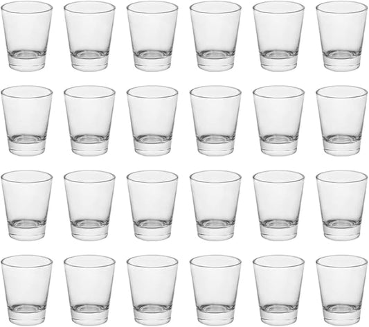 Heavy Base Shot Glasses, 1.5 oz Sets of Clear Shot Glass (24 Pack), Measuring Cup for Espresso, Liquid, and Wine - Heavy Glass (Glass, 24Pack)