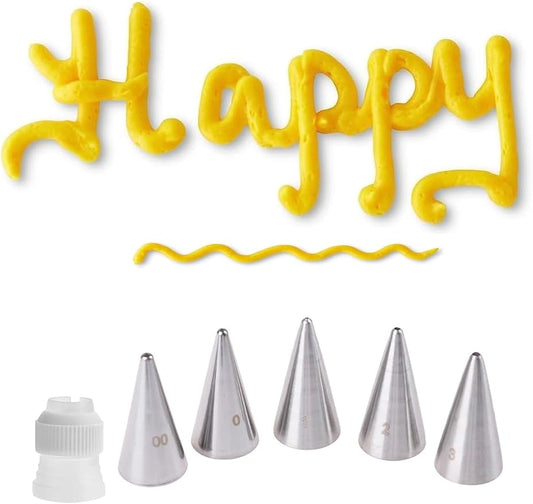 Cookie Piping Tips with Coupler,Small Icing Tips for Writing,Detail,Royal Icing & Plastic Piping Coupler for Easy Switching