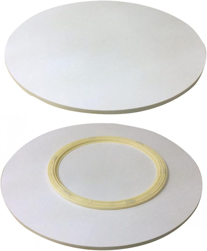 Kitchen Lazy Susan Large Wood Turntable For Round Table - Swivel Serving Tray - 360 ° Flexible Rotation For Easy Share All Foods, One Piece With Bearing, No Need To Install (Color : White-A, Size :