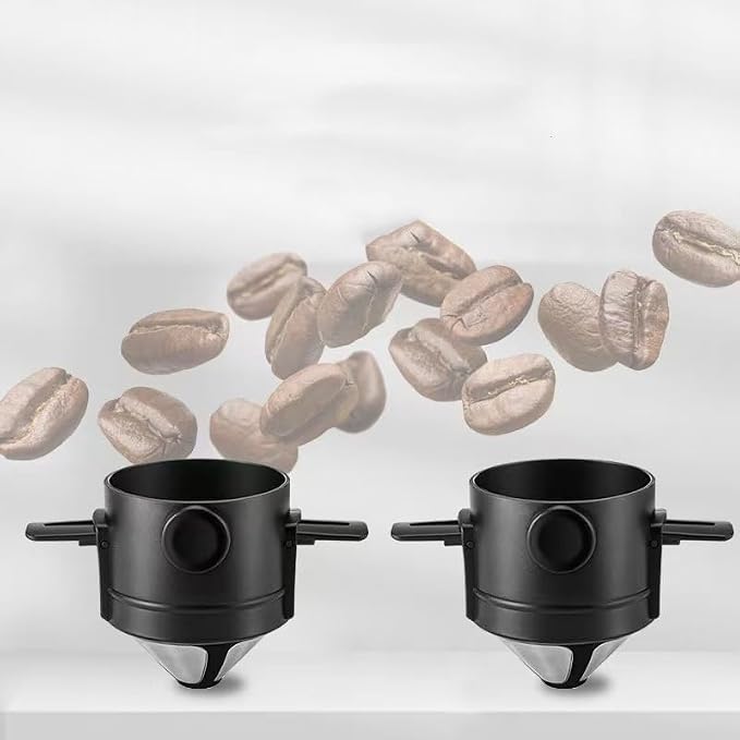 Stainless Steel Pour Over Coffee Dripper | Reusable Filter, Portable, Collapsible