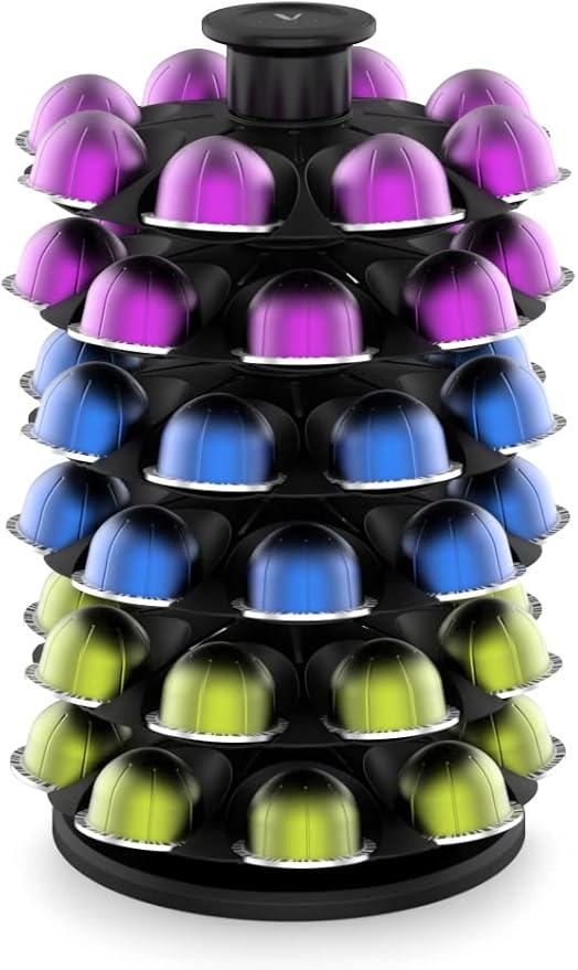 EVERIE Coffee Pod Organizer Holder Carousel Compatible with Nespresso Vertuoline Capsules, Holds 48 Pods, NRS02