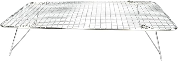 Foldable 3 Section Baking Stand Stainless Steel for Cooling Cakes Breads Compact and Sturdy Space Saving Baking Rack