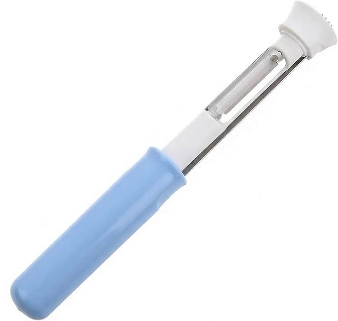 2 in 1 Apple Corer and Peeler Tool - Stainless Steel Fruit & Vegetable Corer, Multifunctional Kitchen Gadget for Apples, Potatoes, and More （Blue）