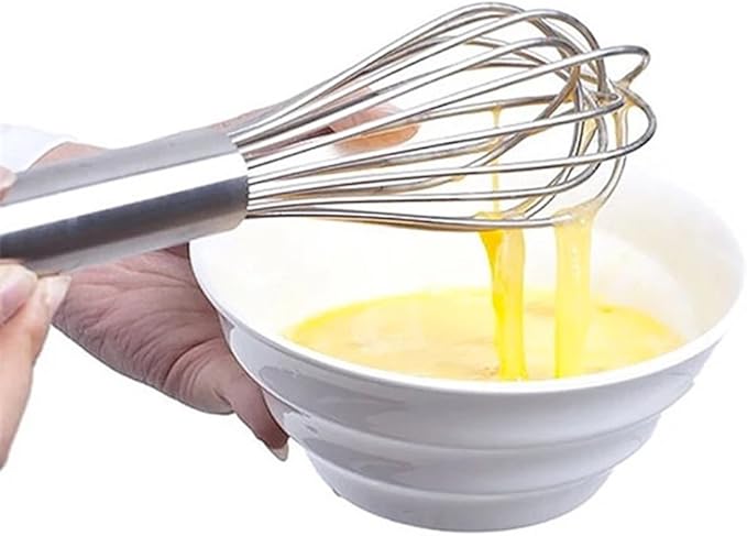 8/10/12inches Portable Stainless Steel Balloon Wire Whisk Egg Beater Mixer Baking Utensil Kitchen Tool 8 inches