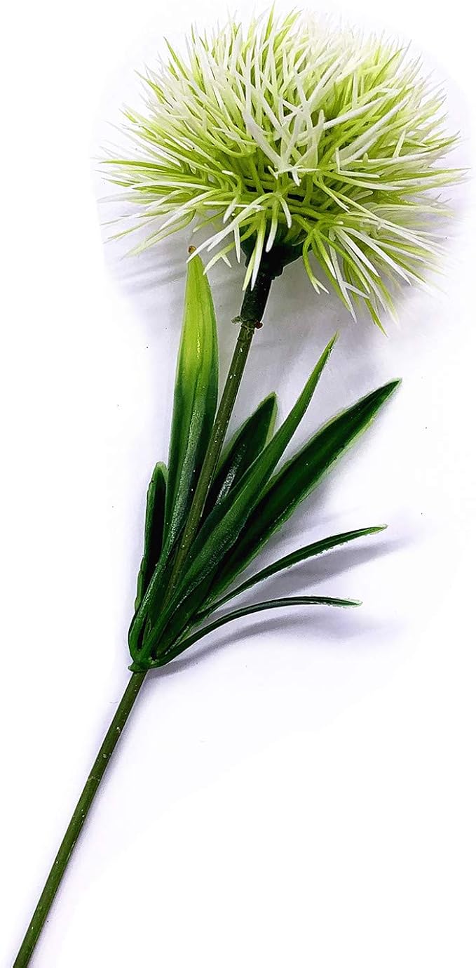 CATTREE Artificial Dandelion Flowers, Plastic Plants Shrubs Bushes Fake Grass Wedding Indoor Outdoor Home Garden Verandah Centerpieces Arrangements Party Decoration Planting Filler - White 10 Pcs