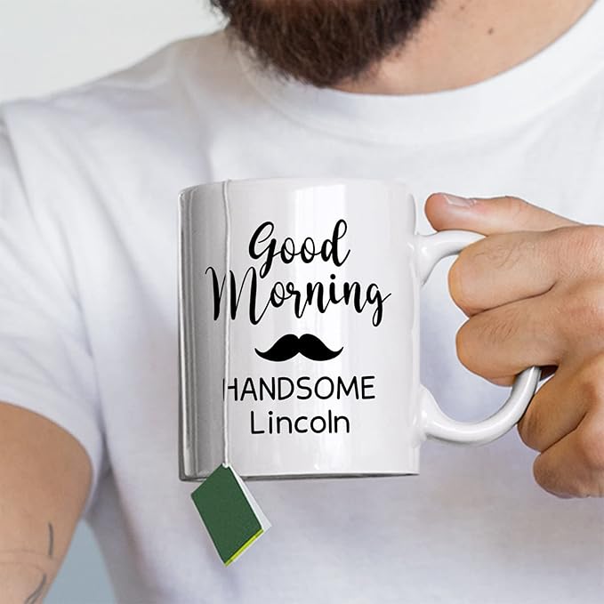 Custom Name Mug Set Of 2, Couple Coffee Mug Design For Valentines Day, Customized Couple Ceramic Mug, Good Morning His & Her Mug, Couple Cup, Lover Present, Wedding Gifts, White 11oz Or 15oz