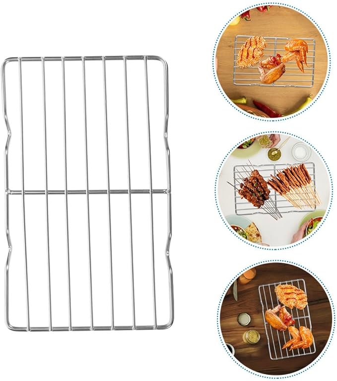 Stainless Steel Bread Cooling Rack for Baking BBQ Grilling and Oil Dripping Sturdy Metal Rack for Cooking for Cookies and Bacon for Kitchen and Outdoor Use