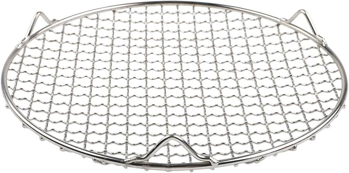 Round Cooling Rack 201 Stainless Steel Wire Grid for Oven Grill Baking Drying Steaming BBQ Pies Cakes Pizza Multiple Sizes Silver(24.5cm)
