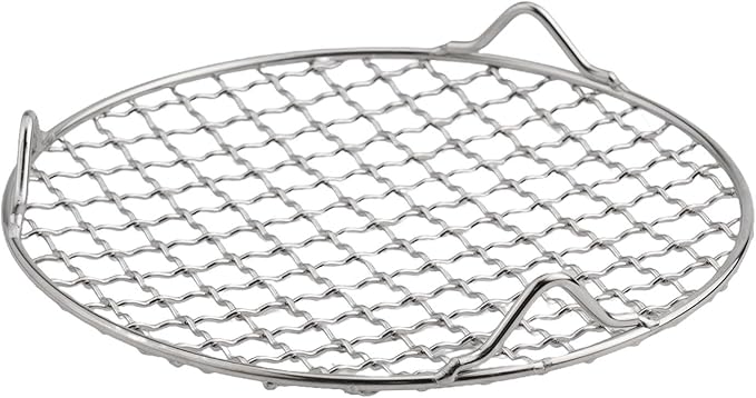 Round Cooling Rack in 201 Stainless Steel Design for Grilling and Baking Enhanced Stability with Small Holes for Improved Circulation (18cm)