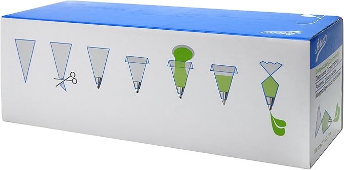Ateco Compostable and Disposable Piping and Cake Decorating Bags, 12" - Pack of 100, Biodegradable Translucent