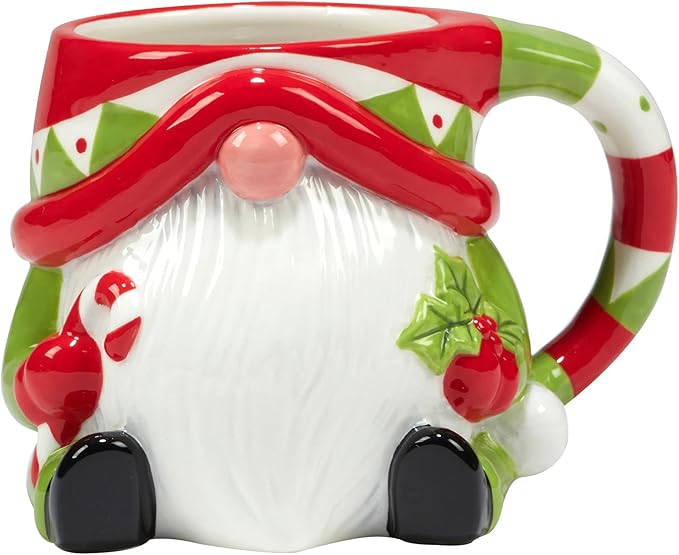Certified International Holiday Magic Gnomes 18 oz. Mugs, Set of 4
