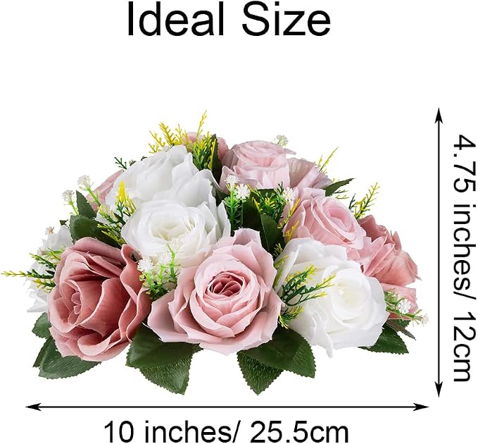 Flower Centerpieces for Wedding Tables: Wedding Table Decorations Dusty Rose & White Flower Balls Centerpieces for Engagement Cerebration Party Center Pieces 2 Packs