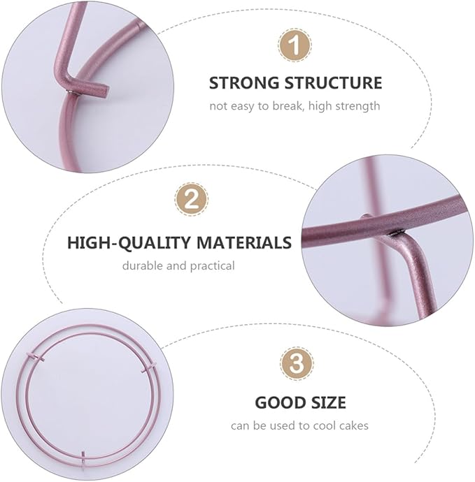 Beaupretty 2pcs Non-stick Rose Gold Cooling Rack Stainless Steel Baking Rack Bread and Cake Cooling Stand Kitchen Baking Accessories