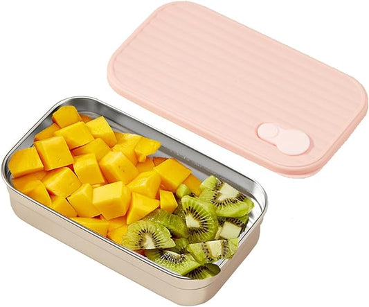 Stainless Steel Snack Container Individual Household Food Container,Reusable Food Storage Snack Condiment Containers with Lids - Food Lunch Meal Prep Box for Travel Camping (One Compartment)