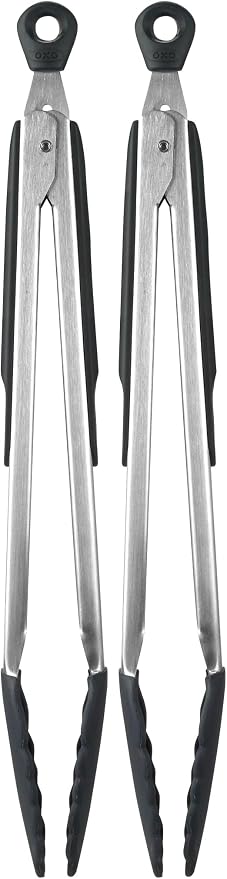 OXO Good Grips 12-Inch Tongs with Silicone Head,(Pack of 2)