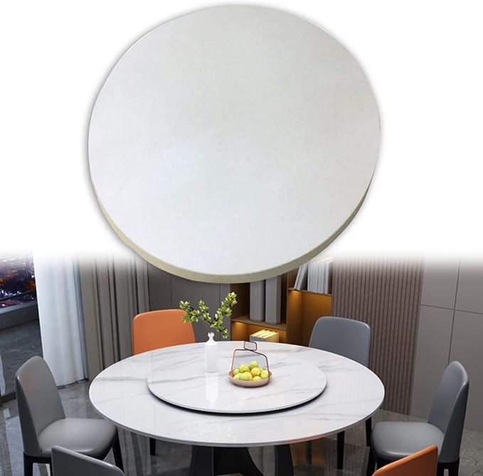 50-100cm Round Rotating Serving Plate, Wooden Swivel Turntable - 360° Rotating Tray For Home Kitchen Hotel Large Dining Table Lazy Susan, Easily Share All Dishes (Color : White-A, Size : Ø50cm/20inc