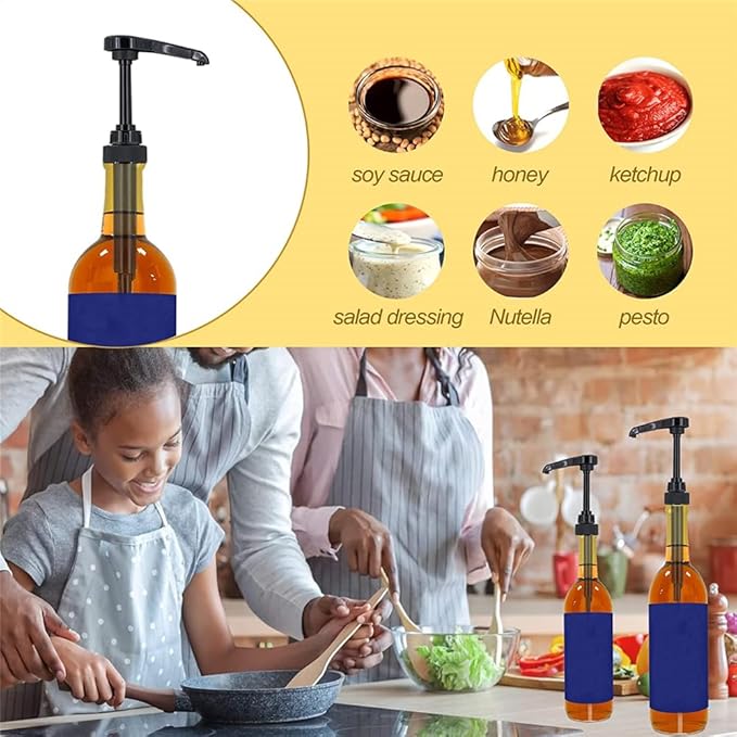 Lavandi 8pcs Syrup Pumps,Coffee Syrup Pump Dispenser Fits 750ml-25.4 oz Bottles,Replacement Syrup Bottle Pump Dispenser for Flavorings Creamer (Gold)
