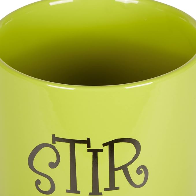 DII Kitchen Accessories Retro Collection Ceramics, Utensil Holder, Avocado
