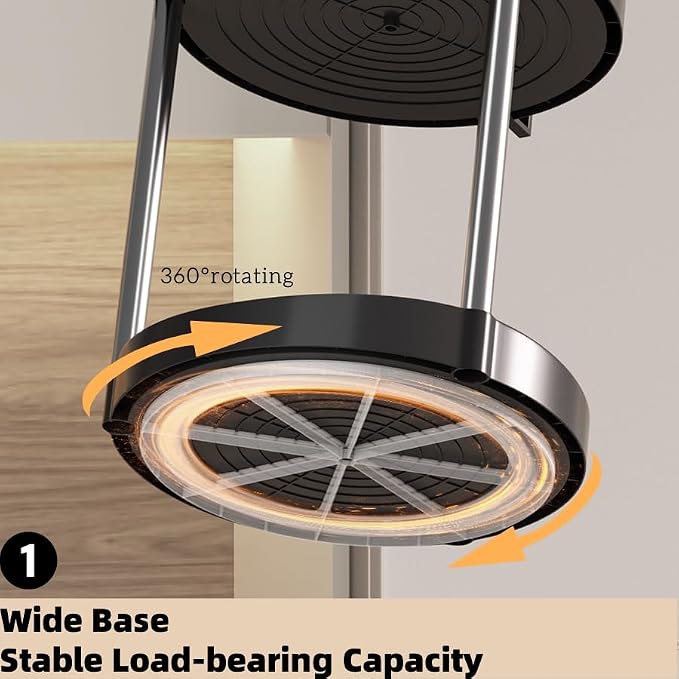 10.01" 2-Tier 360°Rotating Lazy Susan turntable Organizer Spice Rack Organization for Kitchen countertop and Cabinet pantry Organizers and storage(1Black, Extra Large)