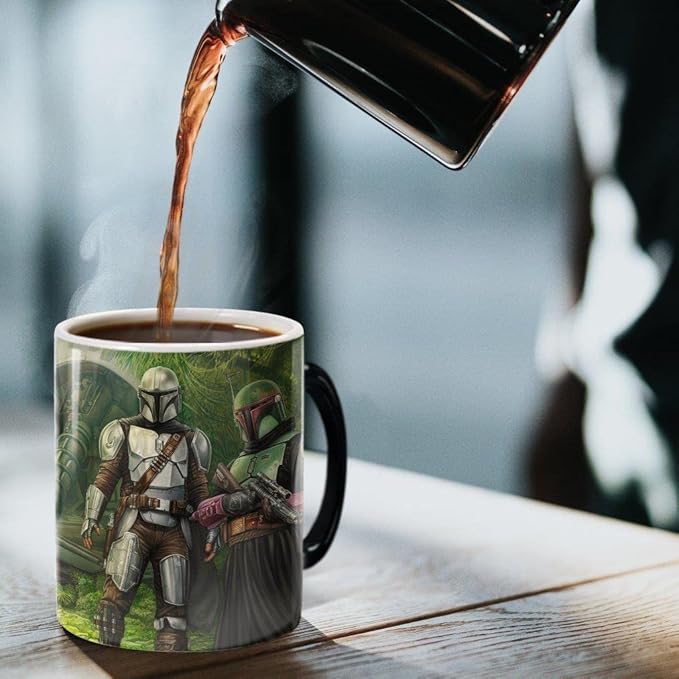 Morphing Mugs Star Wars – The Mandalorian - Brothers in Arms – One 11 oz Color Changing Ceramic Mug – Image Revealed When HOT Liquid Is Added! MMUG1523