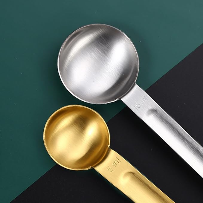 Professional Long Handle Stainless Steel Scoops Set for Accurate Coffee and Baking Measurements Rustless Spoon Double Ended Spoon