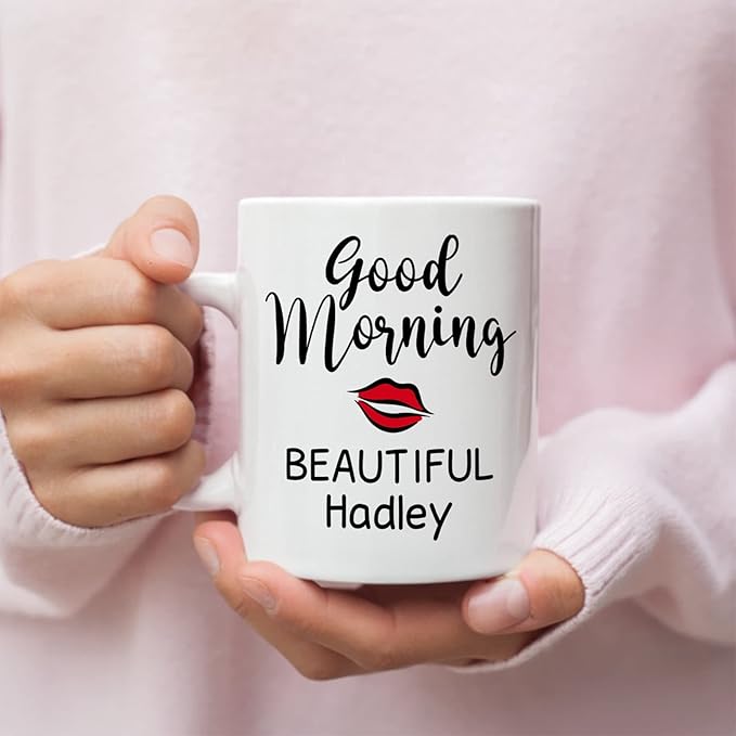 Custom Name Mug Set Of 2, Couple Coffee Mug Design For Valentines Day, Customized Couple Ceramic Mug, Good Morning His & Her Mug, Couple Cup, Lover Present, Wedding Gifts, White 11oz Or 15oz