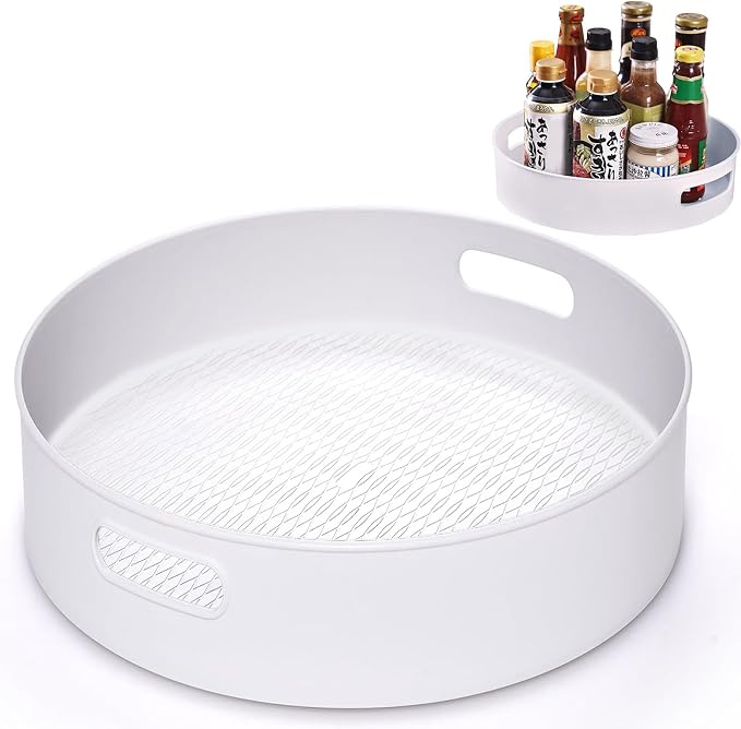 Lazy Susan Turntable 8.66 in 360 ° Rotates Multipurpose Round Turntable for Cabinet, Pantry, Kitchen, Countertop, Fridge, Bathroom Organizer (Small)